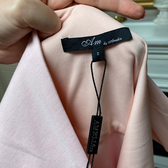 Sleeveless Dress Light Pink Draped French Terry - Picture 7 of 8